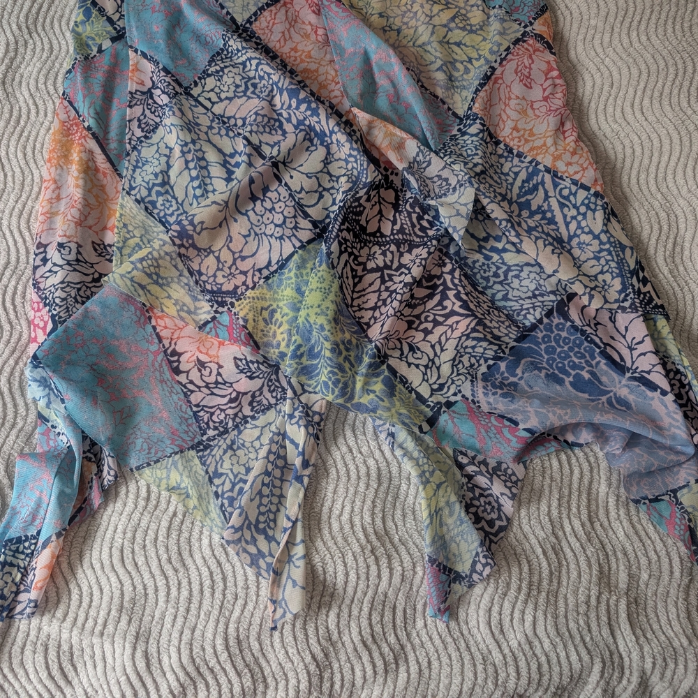 Chico's Multicolor Patchwork Irregular Hem Maxi D… - image 3